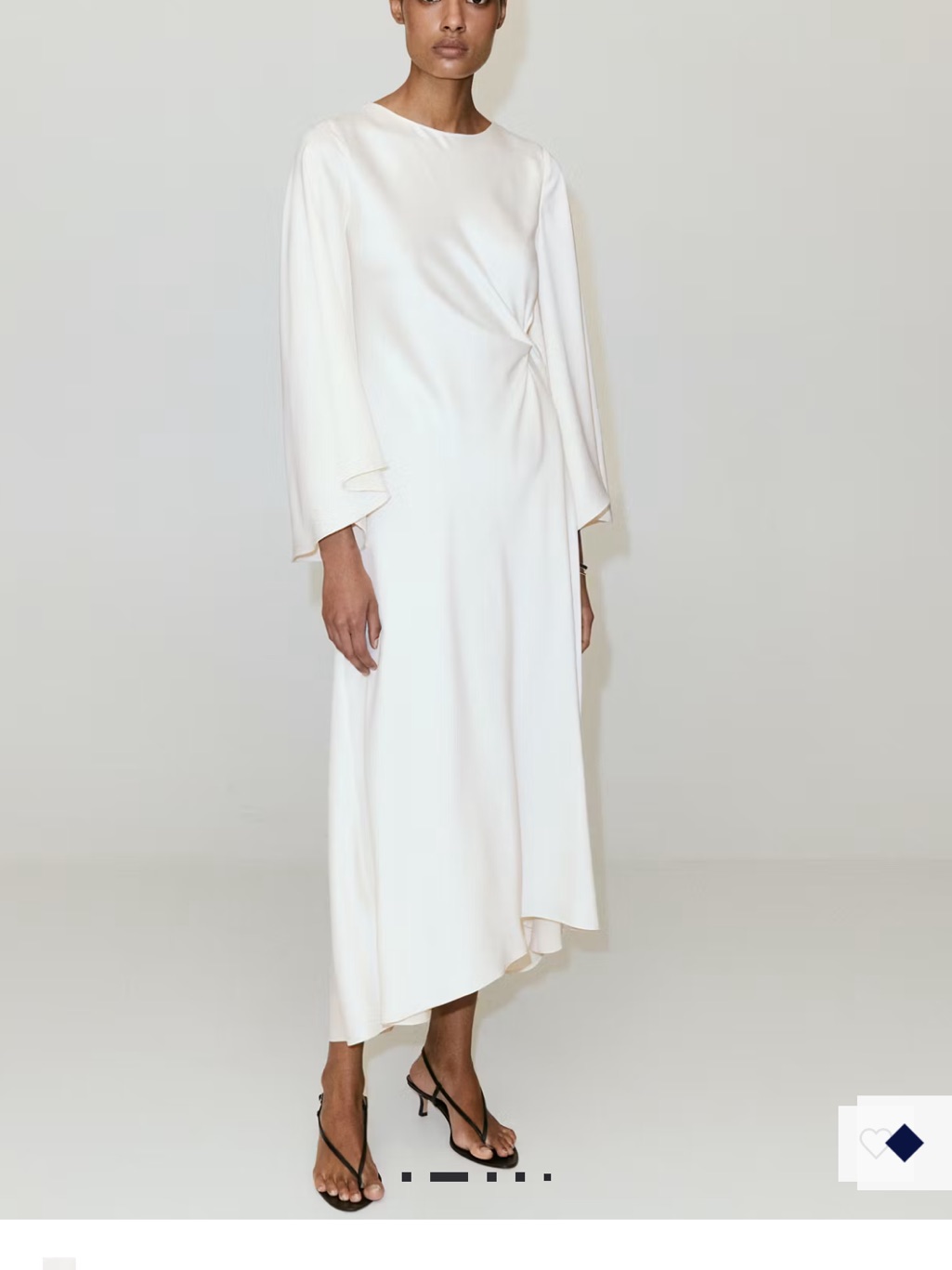 Mango Ruched Satin Maxi Dress